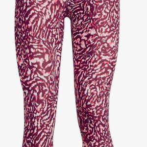 Under Armour Capri Length Pink/Maroon Print Leggings ~ 2X ~ HeatGear